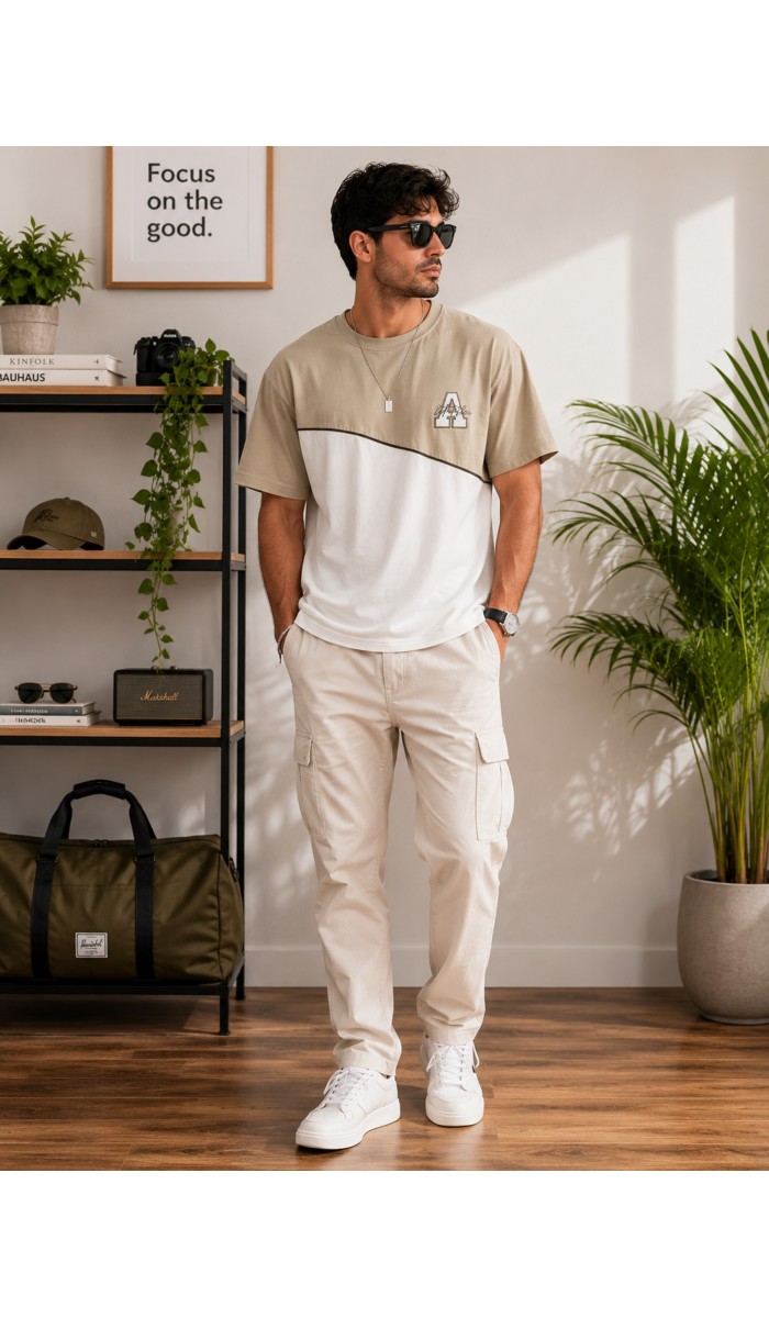 Erkek Beyaz O Yaka Basic T-Shirt 